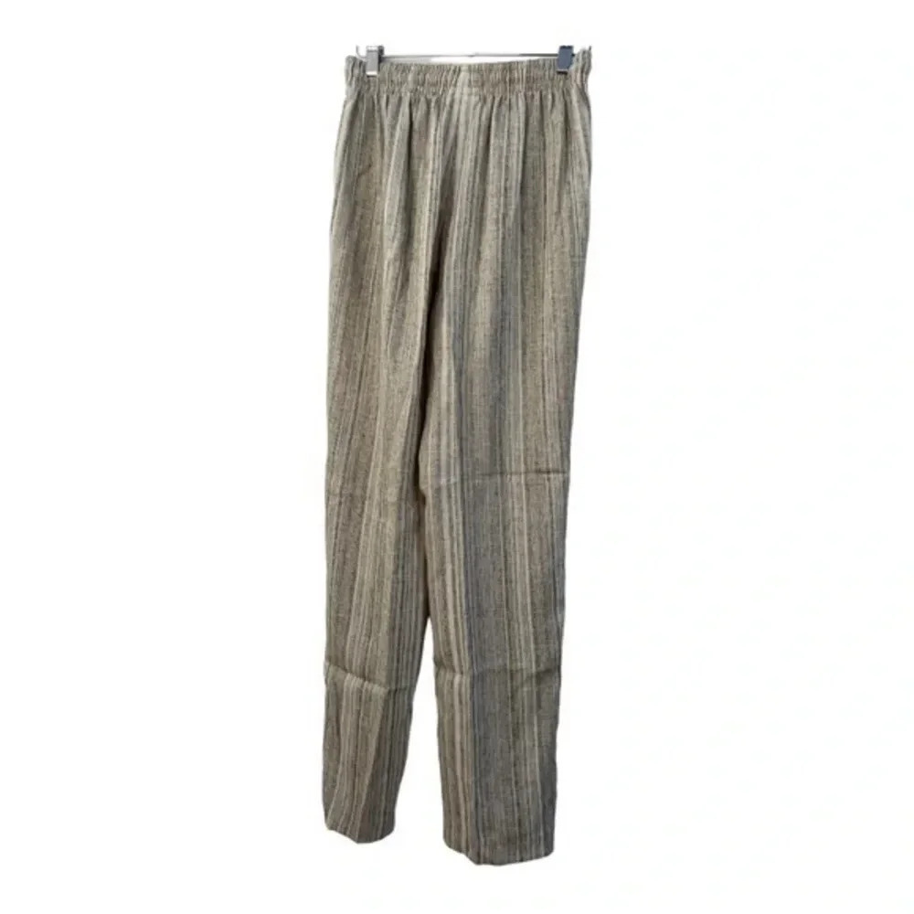 Alfred‎ Dunner Crinkle Pin Stripe Size 8 Elastic Waist Pant Suit Neutral Colors‍ - Picture 7 of 16